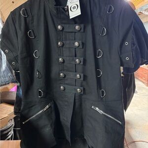 Orchid bloom Black Military Style Jacket